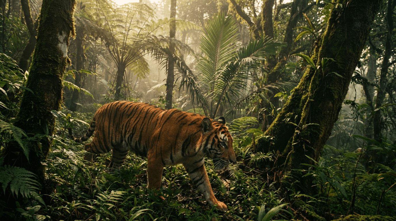 AI-generated Bali tiger recently extinct animal image