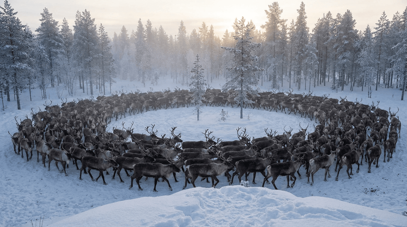 Image de Arctic Reindeer générée par IA : Arctic Reindeer dans son habitat naturel. Exemple d’image animale réaliste.