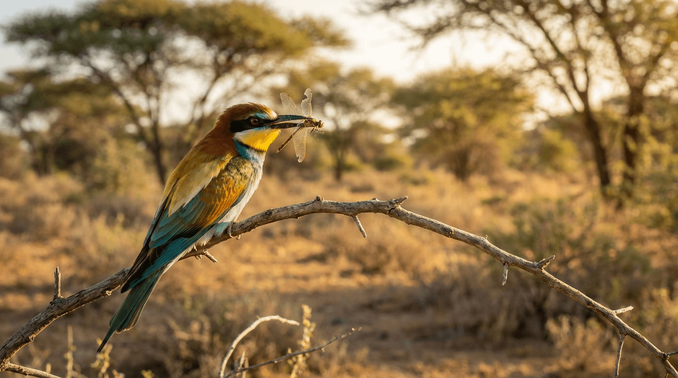 AI 生成的 Bee-eater 图片:Bee-eater 的自然栖息地,鸟类。