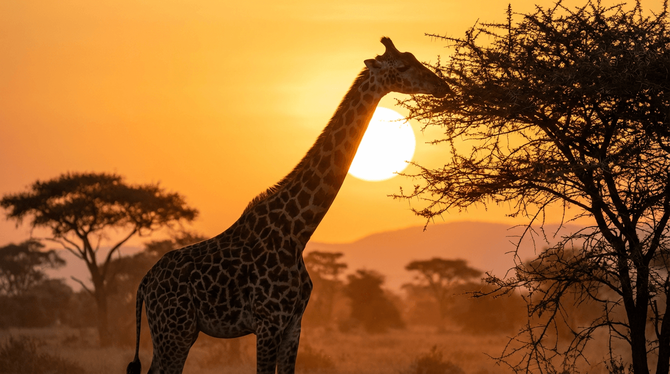 AI-generated Giraffe image: Giraffe in Natural Habitat. Realistic animal image sample.