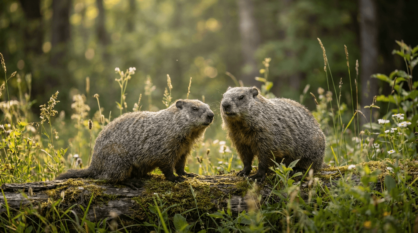 Image de Groundhog générée par IA : Groundhog dans son habitat naturel. Exemple d’image animale réaliste.