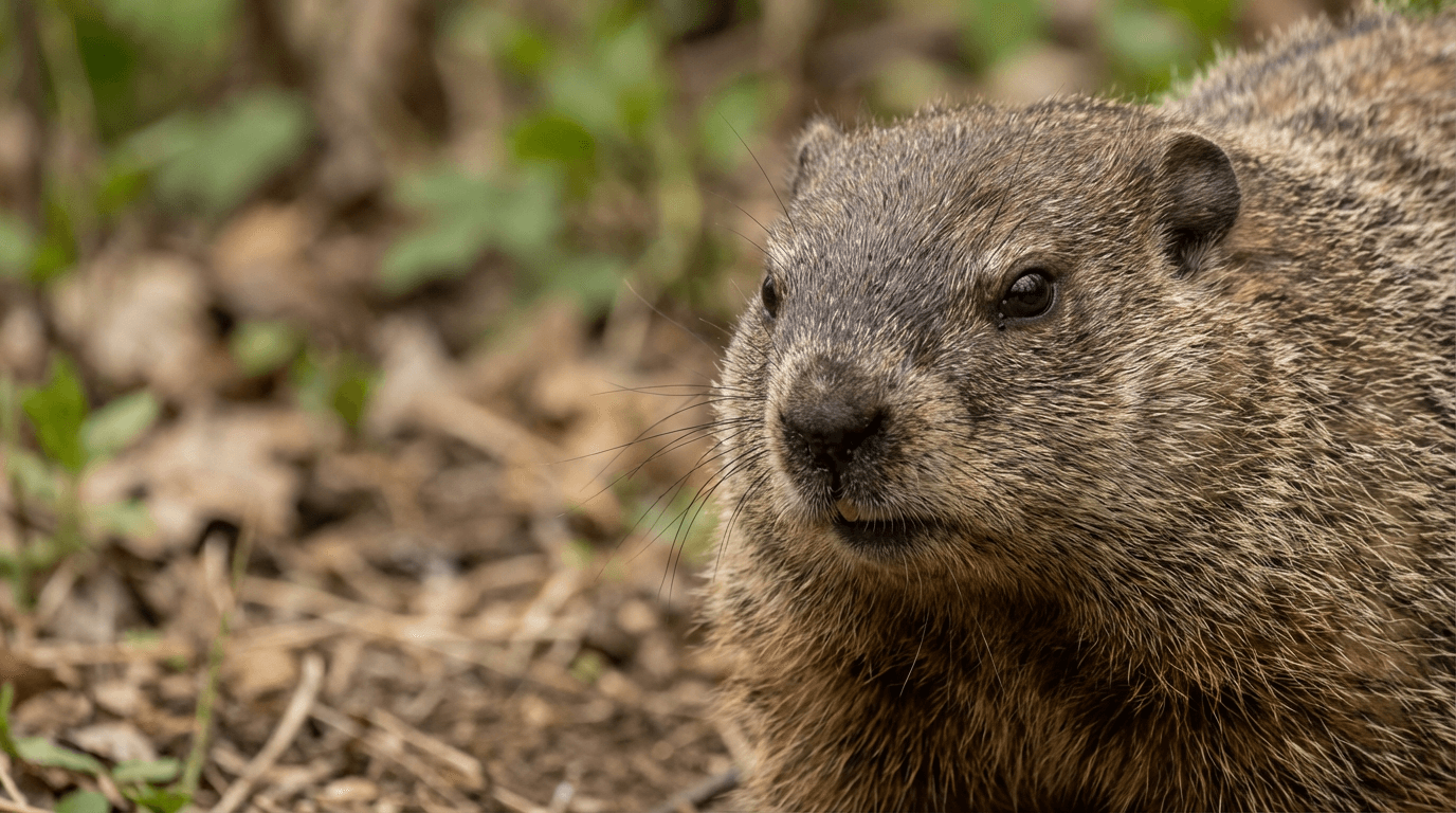 AI-generated Groundhog image: Groundhog Close Portrait. Small Mammals. North America.