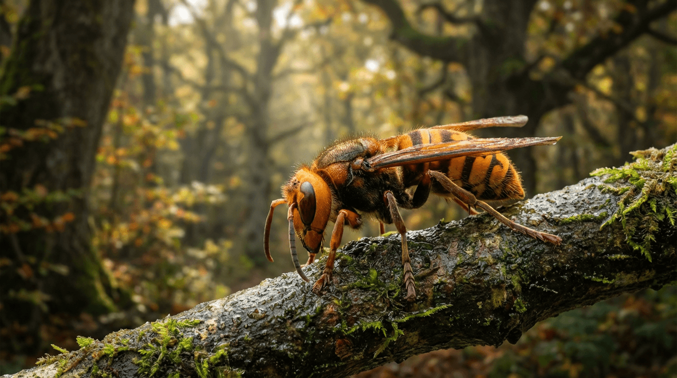 AI-generated Hornet image: Hornet in Natural Habitat. Realistic animal image sample.