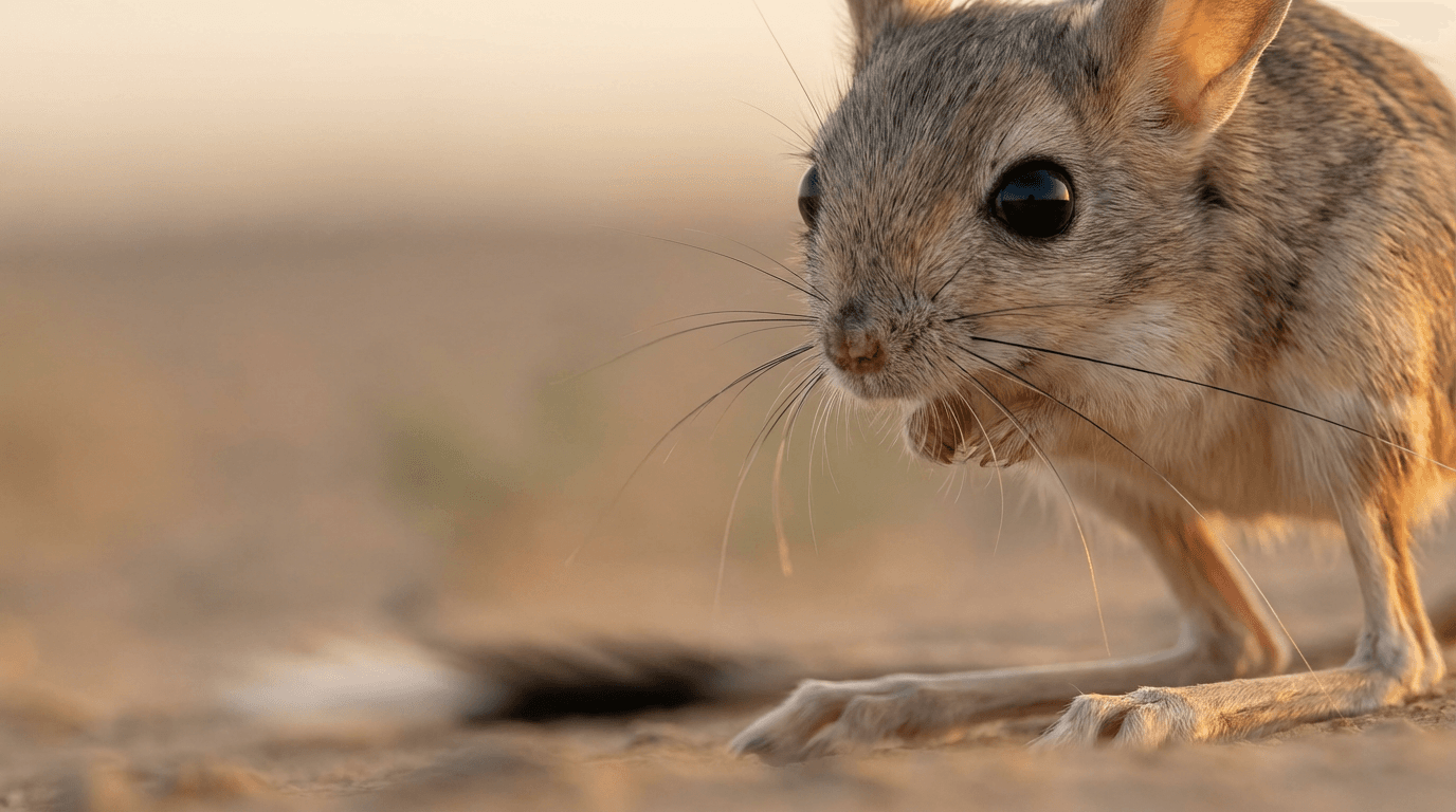 AI 生成的 Jerboa 图片:Jerboa Close 肖像,小型哺乳动物. Asia Northern Africa。