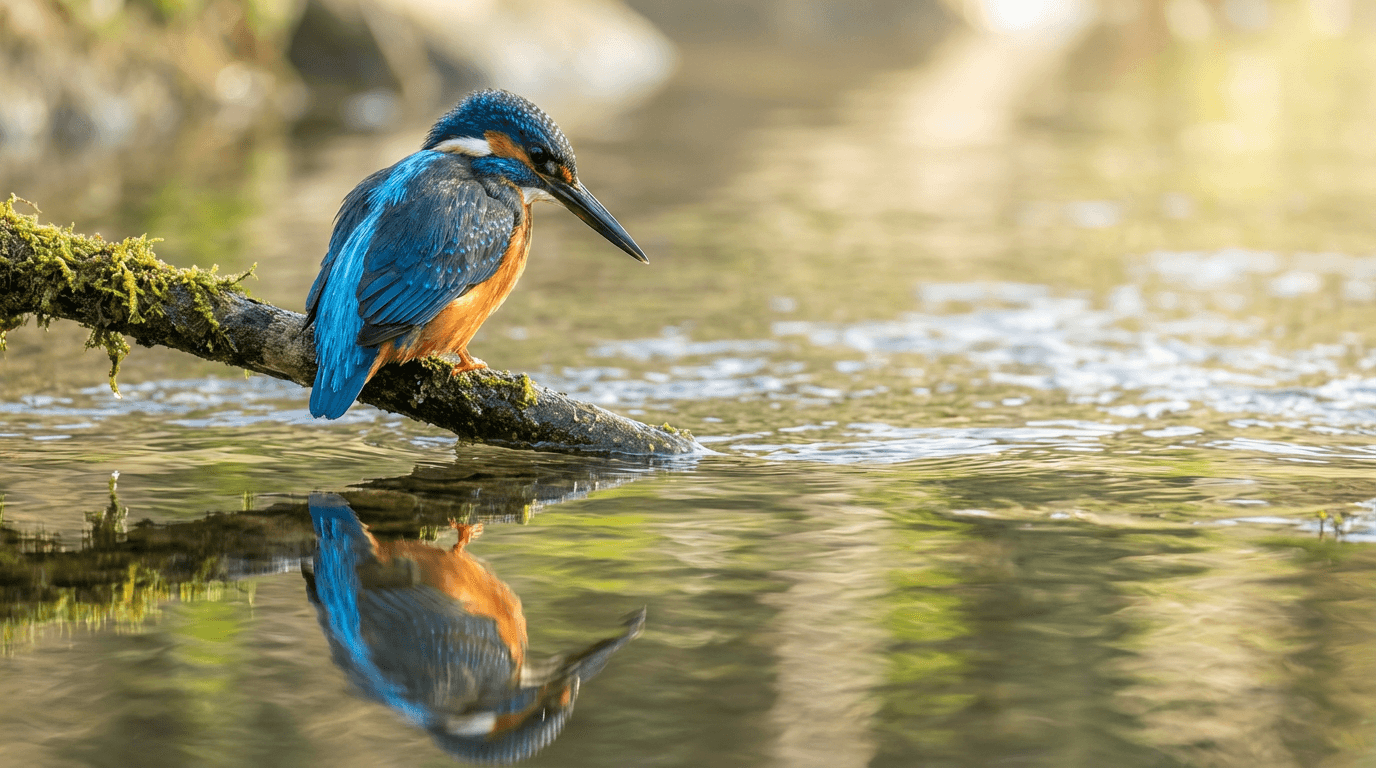 AI-generated Kingfisher image: Kingfisher in Natural Habitat. Realistic animal image sample.