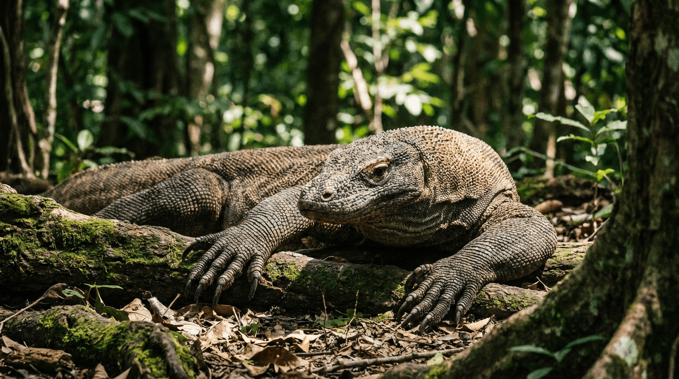 AI-generated Komodo Dragon image: Komodo Dragon Resting. Reptiles. Indonesian Islands.