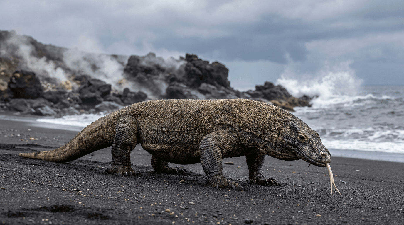 Komodo Dragon Endangered Species AI image page