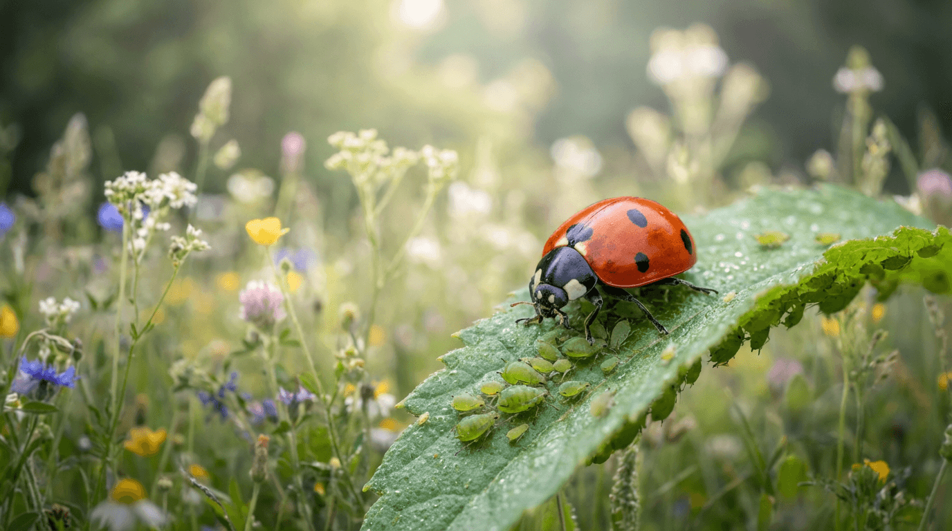 AI-generated Ladybug image: Ladybug in Natural Habitat. Realistic animal image sample.