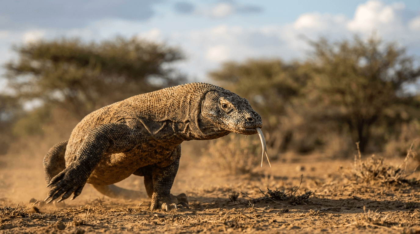 AI-generated Monitor Lizard image: Monitor Lizard Action Shot. Reptiles. Africa Asia Australia.