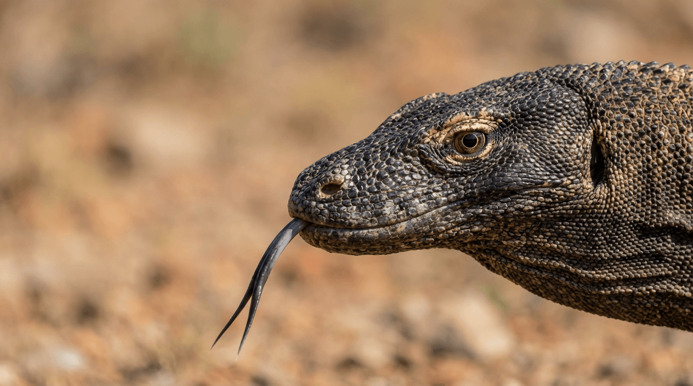 AI-generated Monitor Lizard image: Monitor Lizard Close Portrait. Reptiles. Africa Asia Australia.