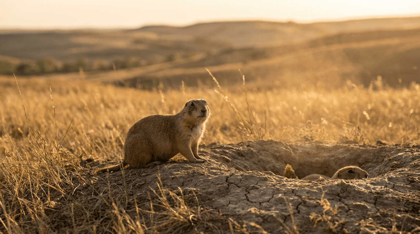 Image de Prairie Dog générée par IA : Prairie Dog dans son habitat naturel. Exemple d’image animale réaliste.