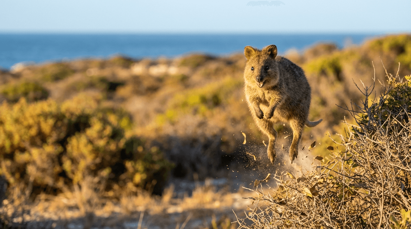 AI-generated Quokka image: Quokka in Action. Popular Animals. Western Australia.