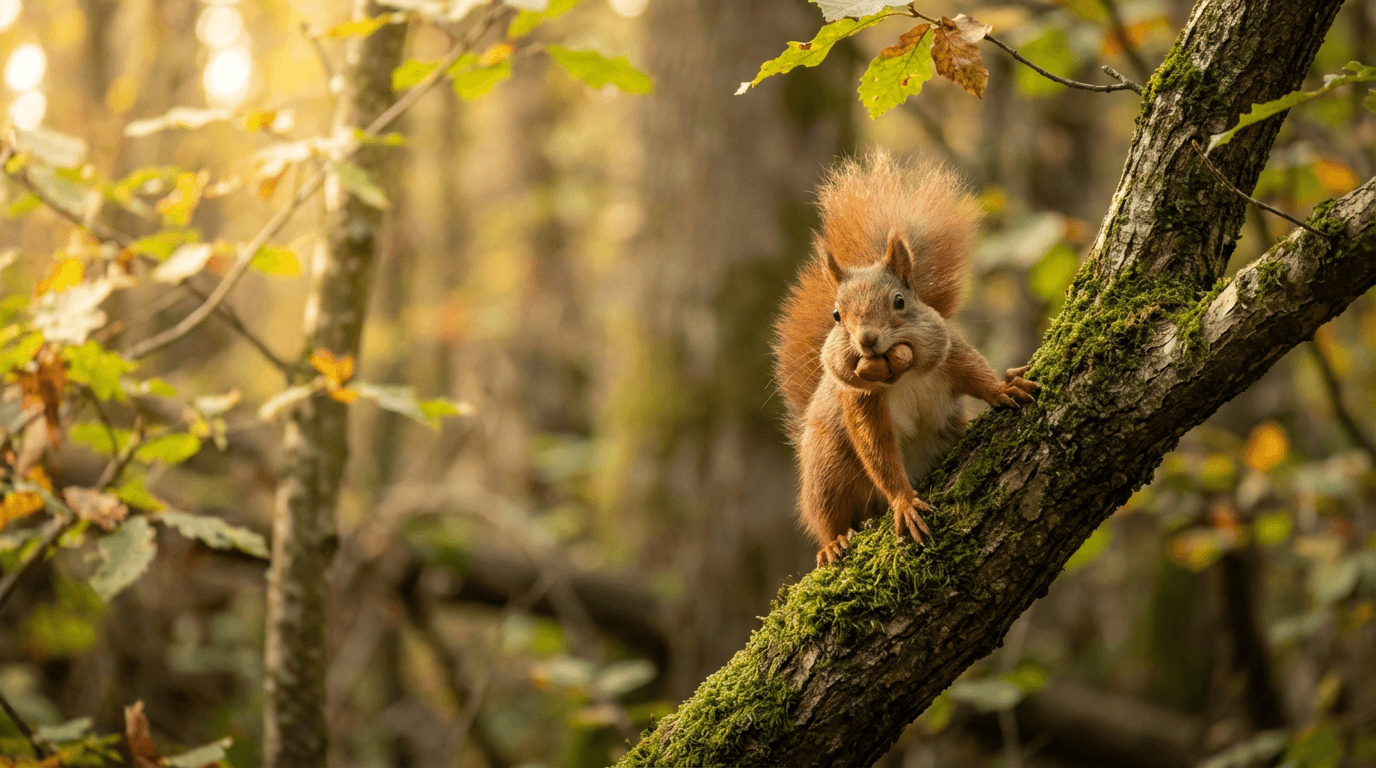 AI-generated Squirrel image: Squirrel in Natural Habitat. Realistic animal image sample.