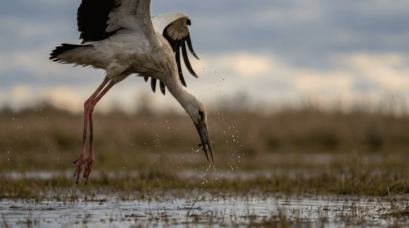 AI-generated Stork image: Stork Action Shot. Birds. Worldwide.