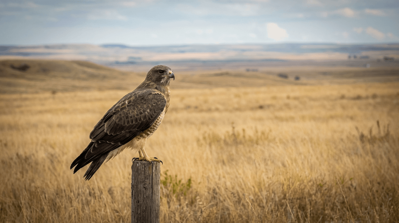 AI-generated Swainson's Hawk image: Swainson's Hawk in Natural Habitat. Realistic animal image sample.