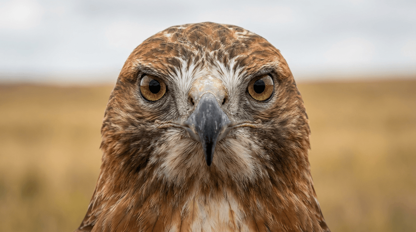 KI-generiertes Bild von Swainson's Hawk: Swainson's Hawk Close Porträt. Greifvögel. North American Plains.