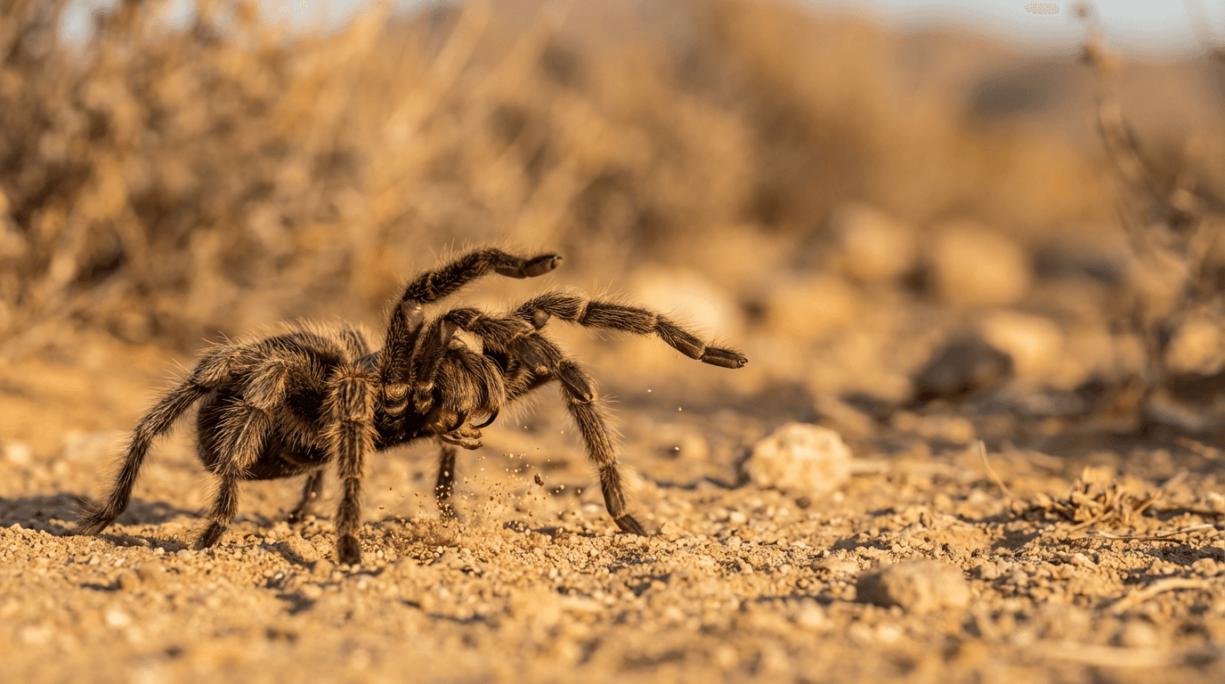 AI-generated Tarantula image: Tarantula Action Shot. Invertebrates. Americas Africa Asia.