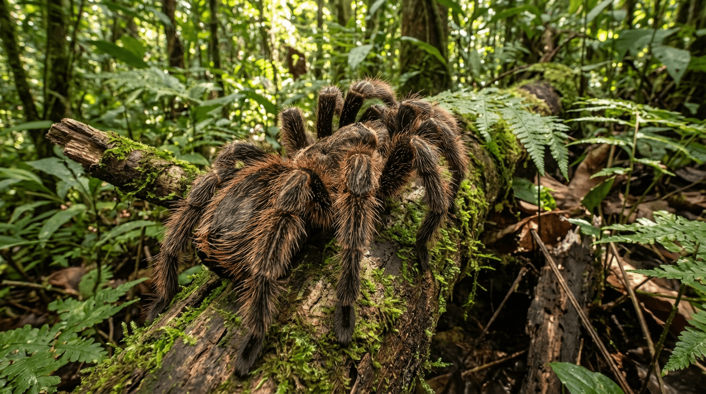 AI-generated Tarantula image: Tarantula in Natural Habitat. Realistic animal image sample.