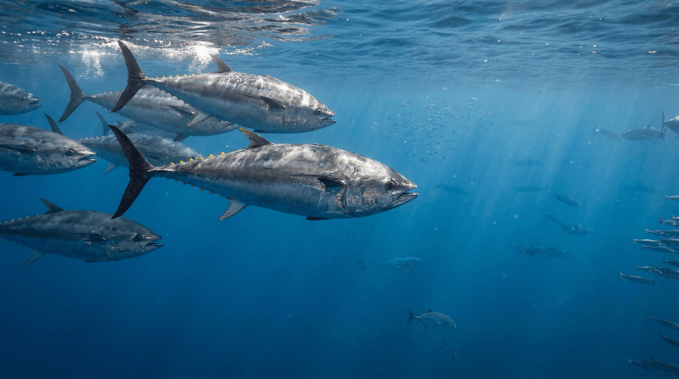 AI-generated Tuna image: Tuna in Natural Habitat. Oceans Worldwide. Realistic animal image sample.