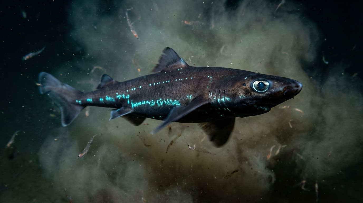 Image de West Australian Lanternshark générée par IA : Image d'action de West Australian Lanternshark. Prédateurs marins. Gascoyne deep-sea marine park.