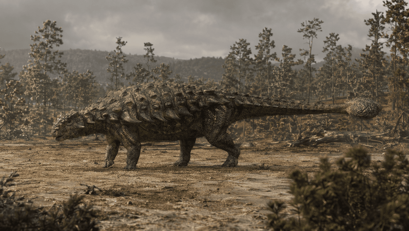 AI生成のAnkylosaurus画像:Ankylosaurus reconstruction、Dinosaurs. 68-66 Million Years Ago。