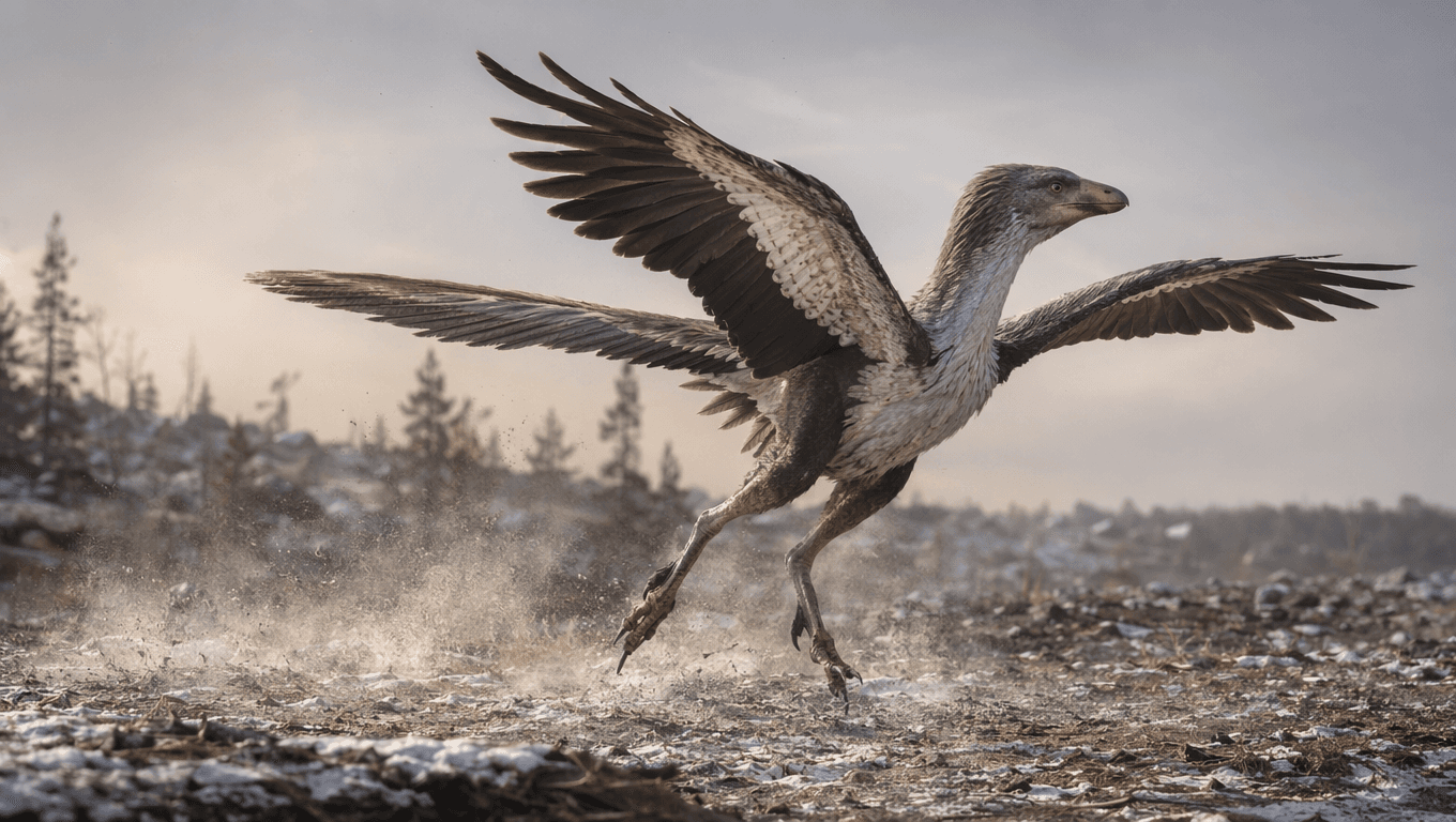 AI-generated Archaeopteryx image: Archaeopteryx in Action. Prehistoric Birds. 150 Million Years Ago.