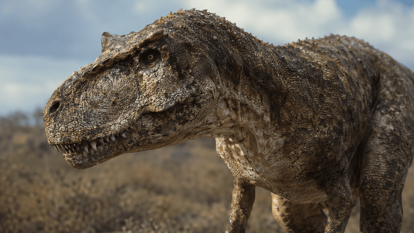 AI-generated Majungasaurus image: Majungasaurus Close-up Portrait. Dinosaurs. 70-66 Million Years Ago.