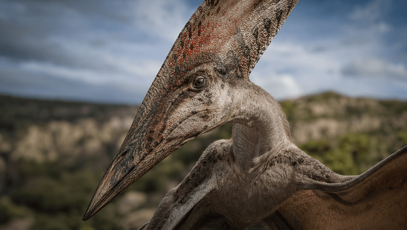 AI-generated Tapejara image: Tapejara Close-up Portrait. Flying Reptiles. 125-112 Million Years Ago.